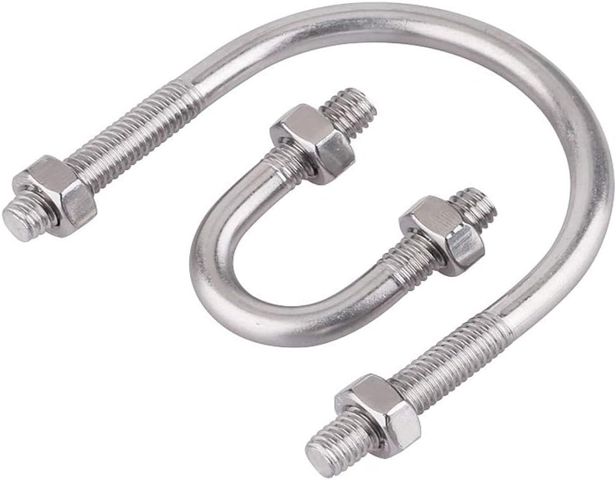 U-Bout 304 Roestvrij Staal U-schroef U-Bolt met Moeren, M6×34mm,5 stuks