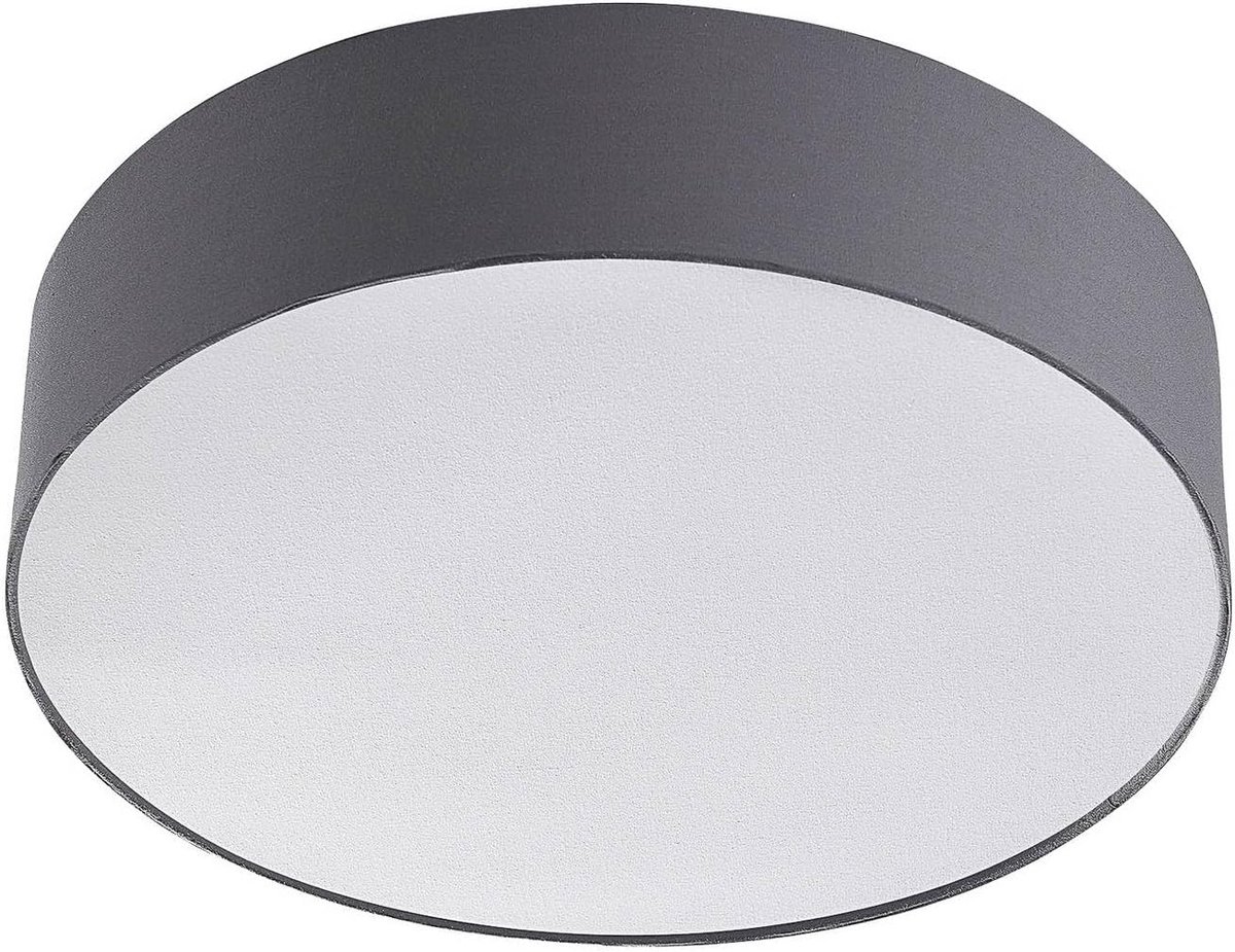 Plafondlamp 'Sebatin' (modern) in Alu uit textiel/stof zijde o.a. voor slaapkamer - met stoffen kap, plafondverlichting