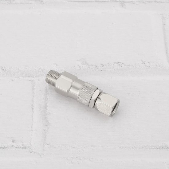 1 ST Draaibare Joint Hoge Druk 1/4 Inch Mannelijke - 1/4 Inch Vrouwelijke Hogedrukreiniger Draaigewricht 66.2x16.9mm voor Airless Sproeiers Slang Connector Rvs Spuitpistool Swivel Joint — afbeelding 3