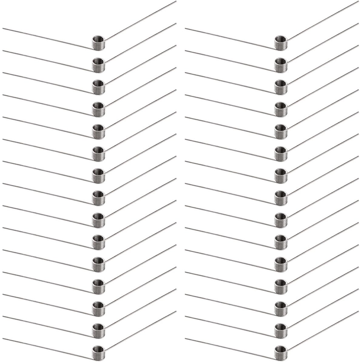 30 Stuks 0.5 * 4.5 mm 120° Rechte Torsieveer, Roestvrijstalen Kleine Torsieveer, V-Vormige Torsieveren, voor Doe-het-Zelf Houtbewerking, Meubels, Reparatieproject