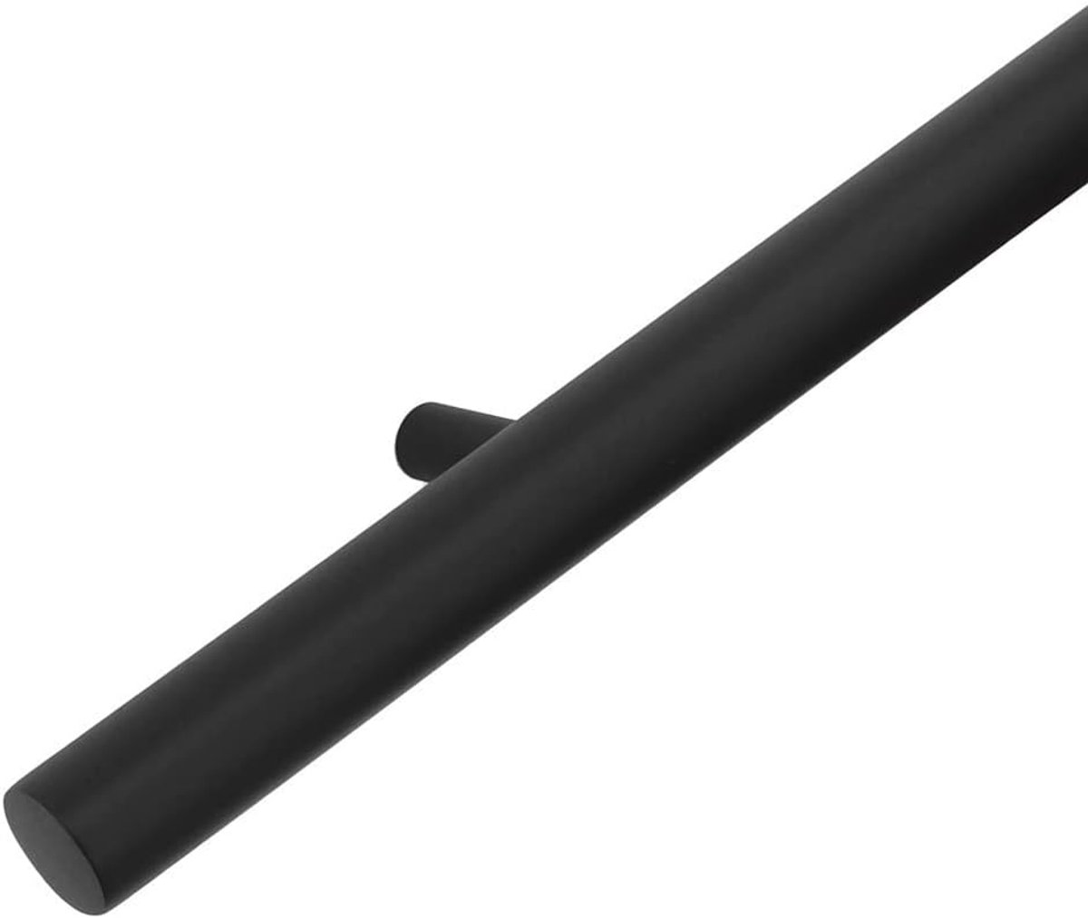Design stalen leuning 80 cm zwart met 2 houders