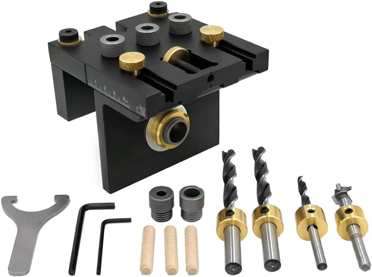 3-in-1 Hoge Precisie Jig Deuvel Cam Jig Kit Hout Gat Boren Gids Houtbewerking Positie Voor Diy Houtbewerking Meubels Reparatie of Klusjesman
