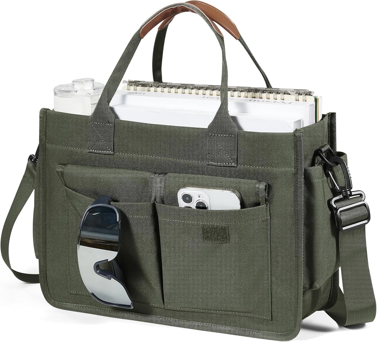 Handtas werkhandtas medium groot - waterdichte canvas shopper - schoudertas voor dagelijks gebruik - SnelShoppen