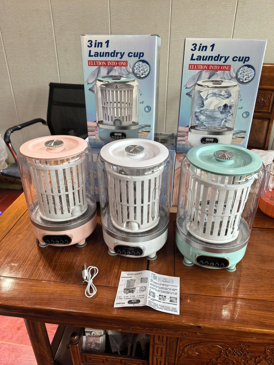 KZQ Draagbare Mini Wasmachine - Compacte Was- en Droogcombinatie - Geschikt voor ondergoed, sokken en babykleding - Lichtgewicht en draagbaar - Ideaal voor reizen, kamperen, hotels, studentenkamers en gezinsgebruik - Inhoud: 3 liter - Roze