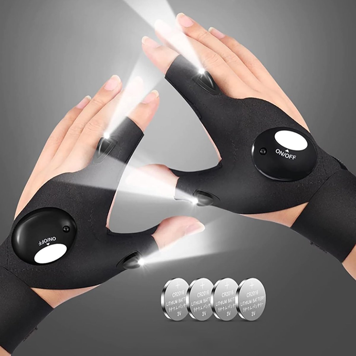 LED-handschoenen met verlichting - vingerloos - ideaal voor vissen - unieke cadeau voor mannen - SnelShoppen