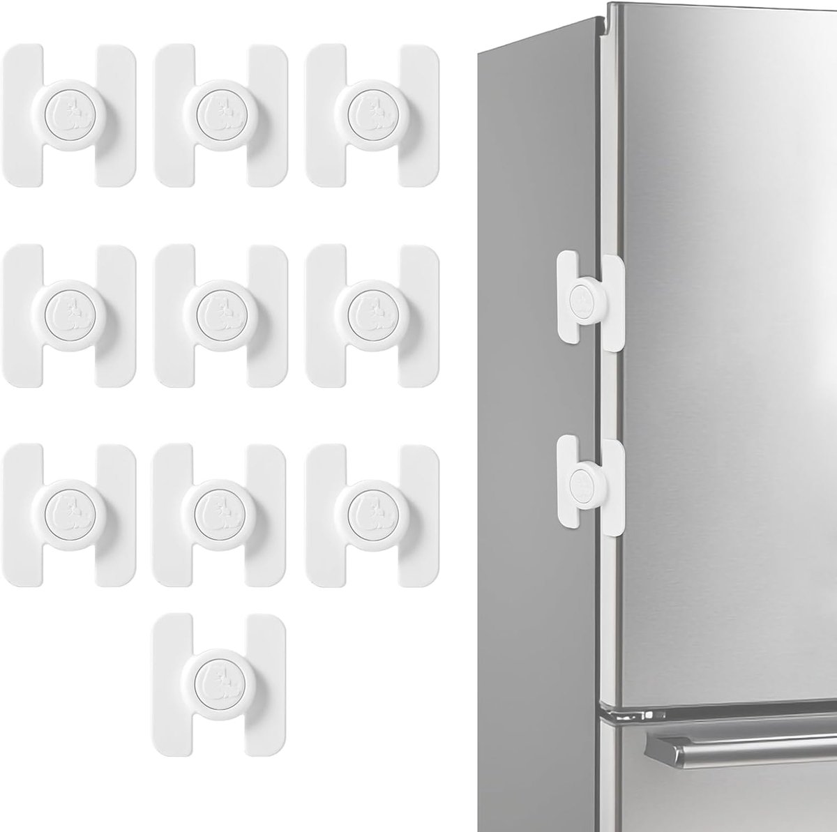 Fridge Lock - Pack van 10 - Kinderbeveiliging - Sterke kleefachterkant, eenvoudig te installeren - SnelShoppen