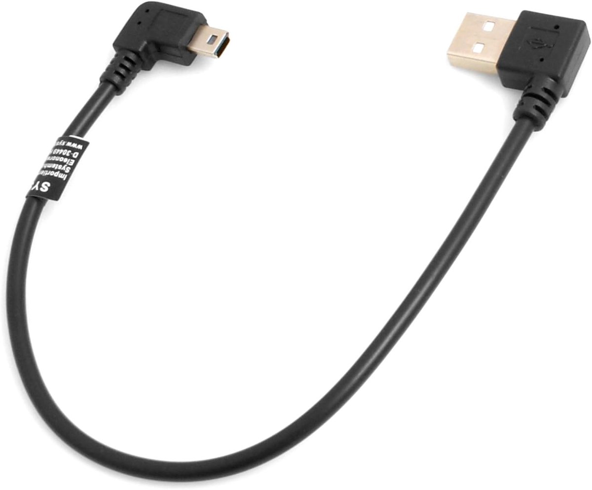 Mini USB kabel 90° links - 26cm data- en oplaadkabel - snelle overdracht - SnelShoppen