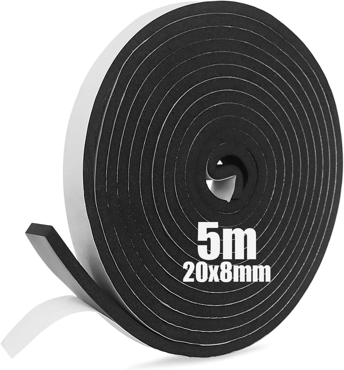 Foam afdichtband 20mm x 8mm - zelfklevend - geluiddempende isolatie - ideaal voor ramen en deuren - SnelShoppen