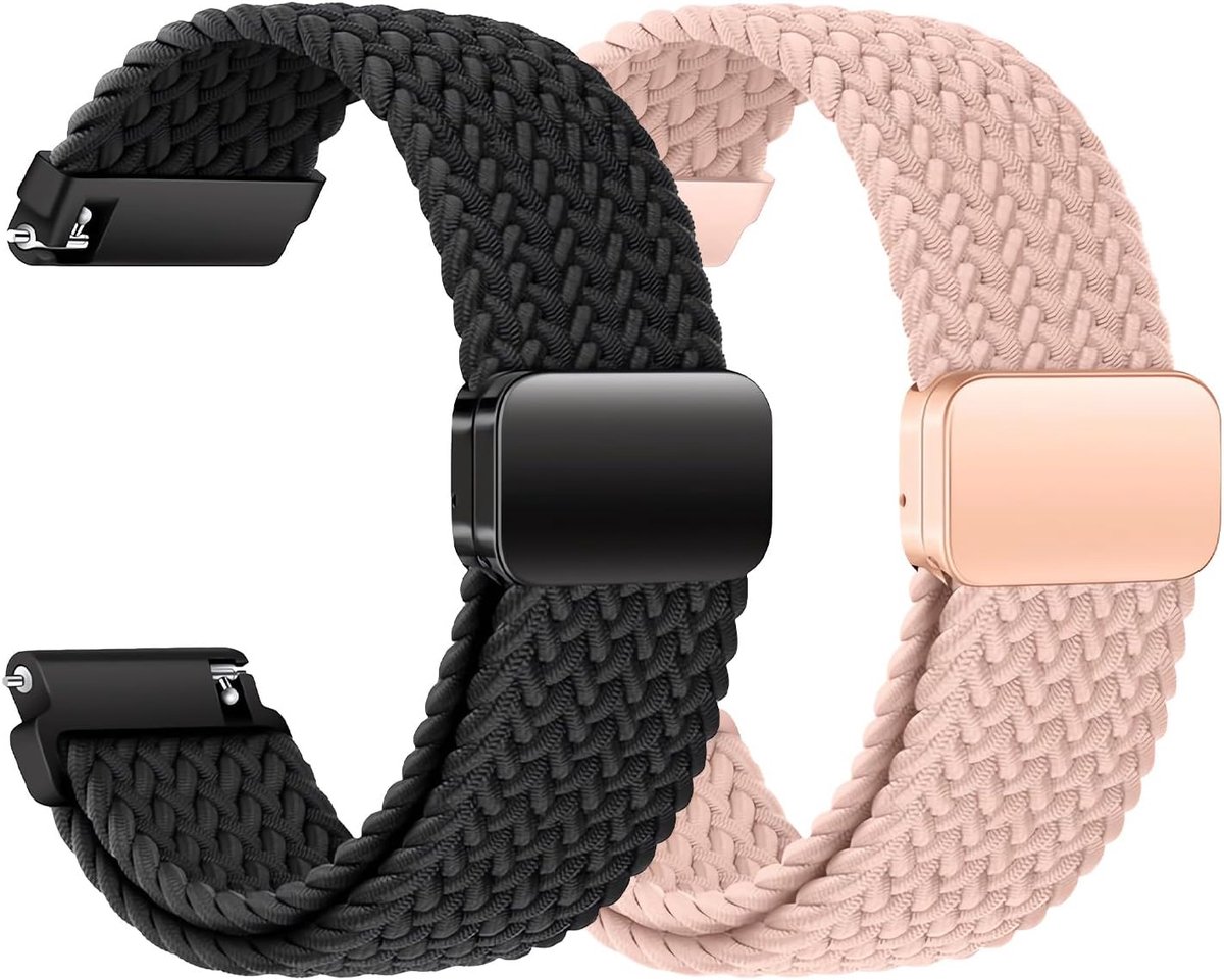 Horlogeband 22mm - Nylon Vervangband - Verstelbare Magnetische Gesp - Perfect voor Smartwatch - SnelShoppen