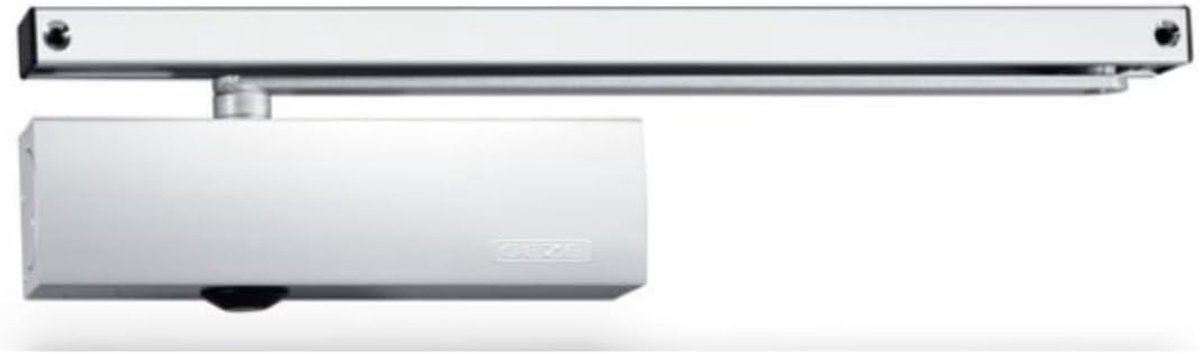 Deursluiter TS 3000 V zilver voor eenvleugelige deuren tot 1100 mm vleugelbreedte, compleet pakket incl. montageplaat en glijrail, 22,6 x 4,6 x 6 cm