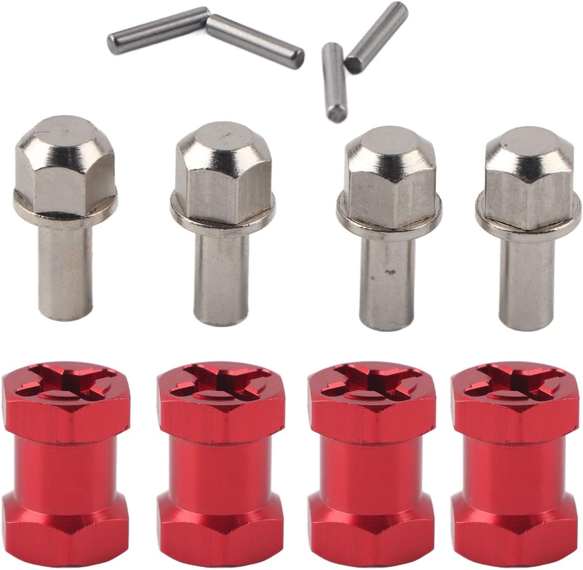 4 Stks Wiel Hex Hubs Banden Adapter Moer Vervanging, compatibel Met 1/10 RC Auto Traxxas Hsp Redcat Rc4wd Tamiya Axiale scx10 D90 Hpi (12mm tot 17mm)(17mm)