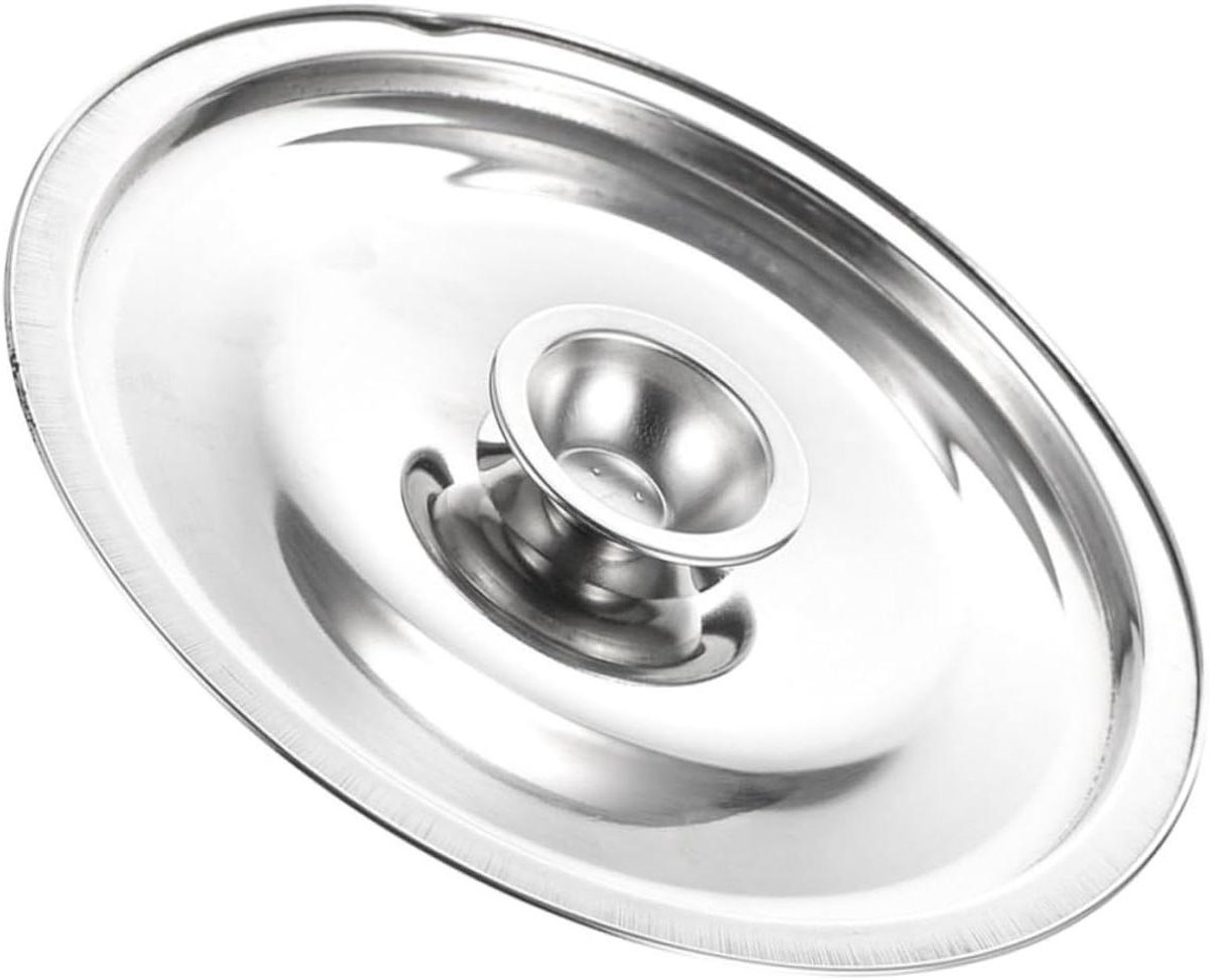 RVS Potdeksel - Pannen deksel - Koken - Met handige knop - 16 cm - Zilver