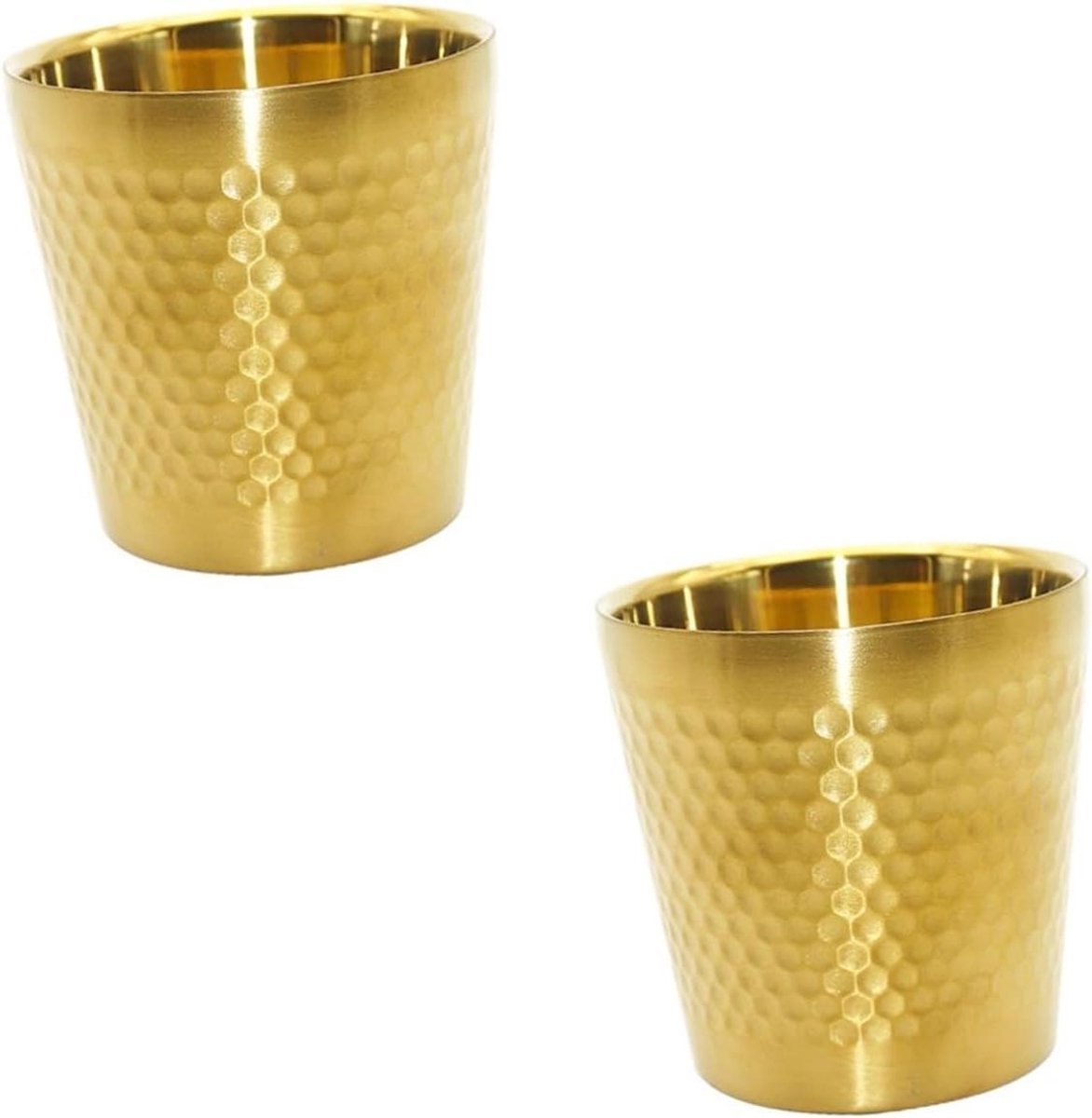 Scheerkom Mannen - Scheermok Schuimkom - Scheren Voorbereiden - Glad Roestvrij Staal - 7.1x7cm - Goud