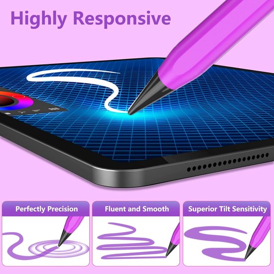 Pen voor iPad 2018-2026, snellaadfunctie, handpalmafwijzing en kantelgevoeligheid Pencil voor Apple iPad Air 7/6/5/4/3, i-Pad 11-6, i-Pad Pro M4/M3/M2/12,9", Mini 5/6 — afbeelding 2
