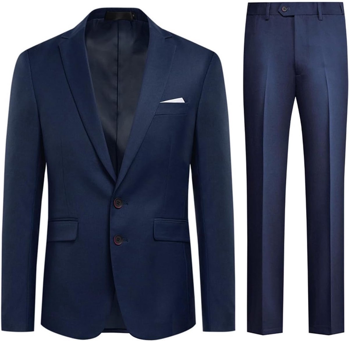 Herenpak, 2-delig, effen, met twee knopen voor het werk (blazer + broek)