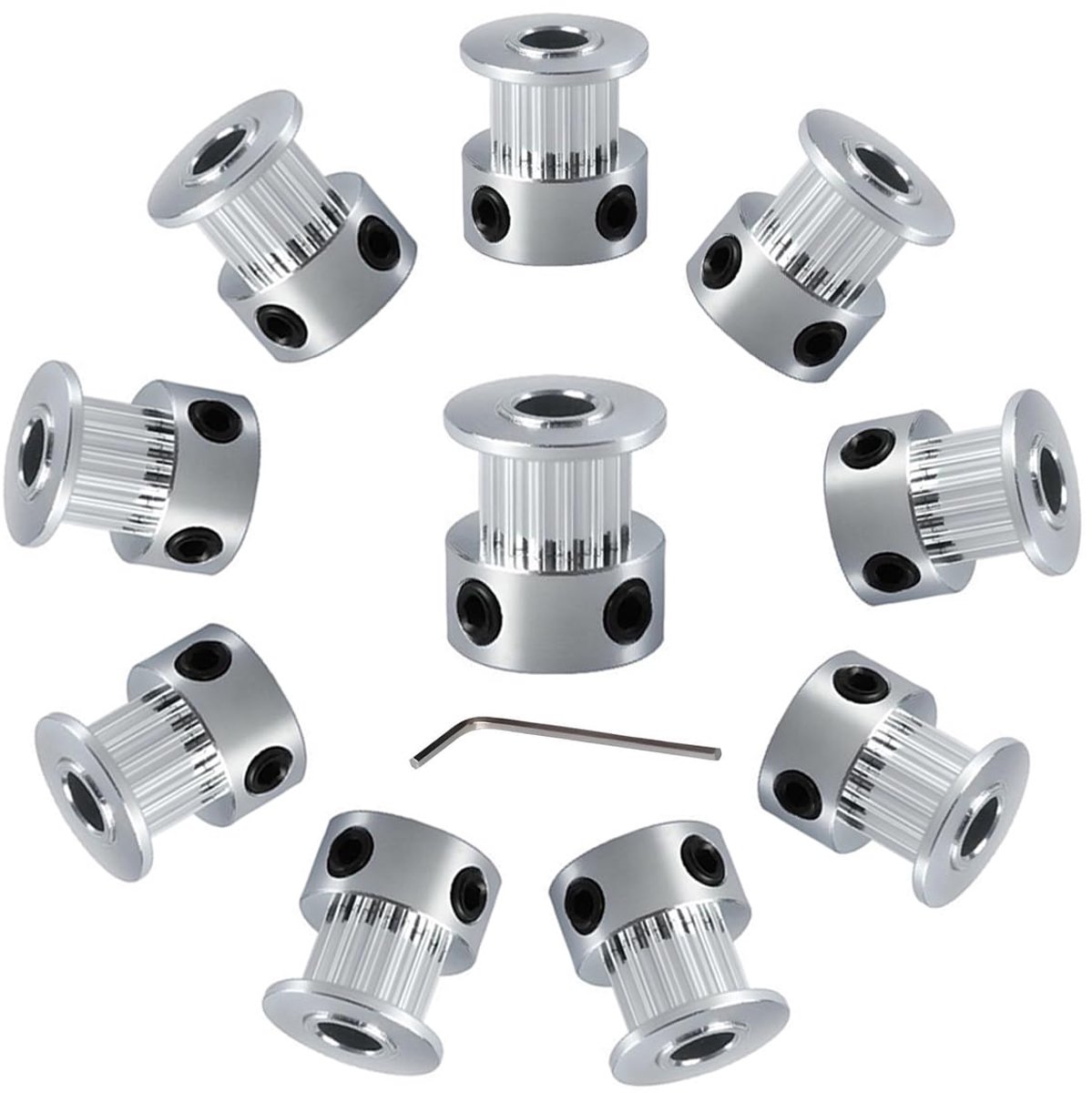 Tandriemschijf 16 Tanden,Boring 5 mm,Breedte 6 mm,GT2 16 Teeth Timing Belt Pulley Bore 5 mm,voor 3D Printer 6 mm Breedte GT2 Tandriem.(10 stuks)