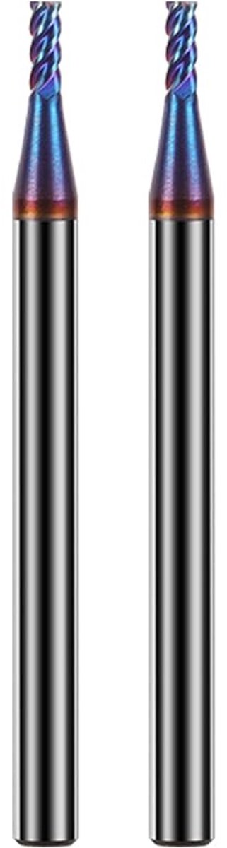 1,0 x 50 mm x 2, HRC65, NACO4-coating, 4 fluiten, high-performance CNC-frees voor metaal, koolstofstaal, roestvrij staal en gelegeerd staal