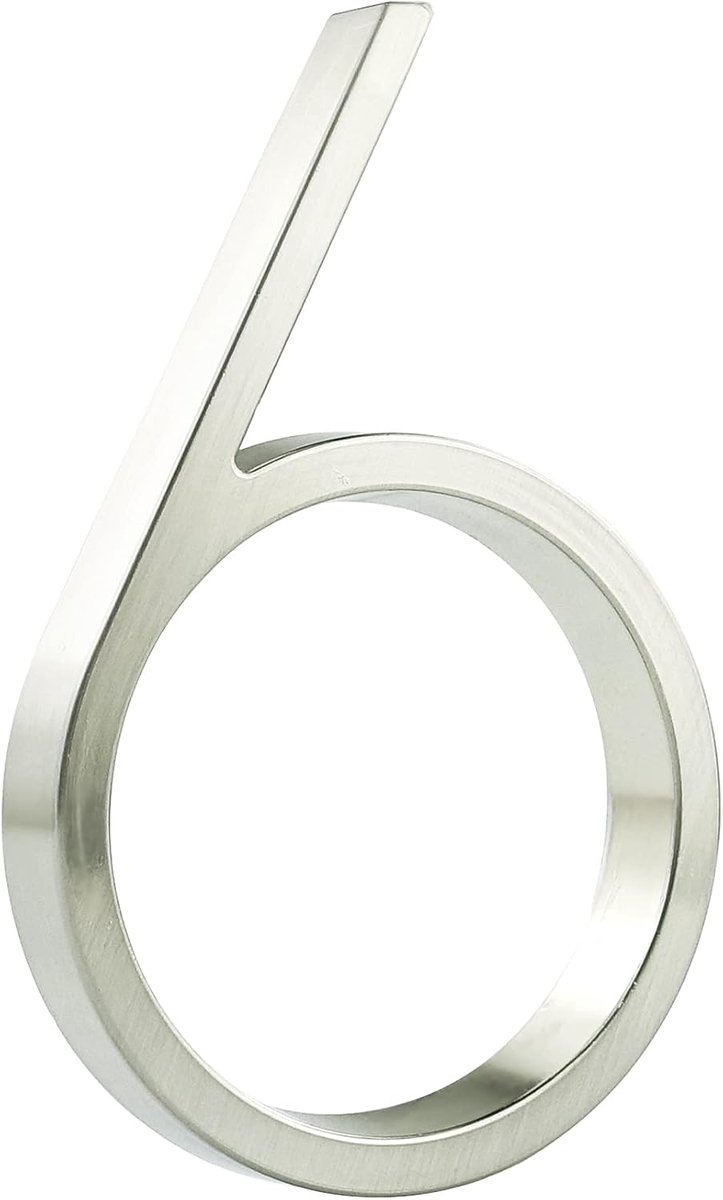 drijvend huisnummerbord 5 inch (12 cm) moderne deurnummers bewegwijzering plaque straat huisadresnummers (zilver, 6)