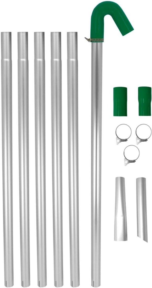 Gootreiniger set 7,2m - aluminium - met siliconen slang en U-vormige nek - voor moeiteloos schoonmaken - SnelShoppen