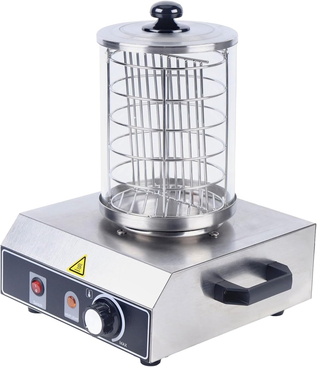 Hot Dog Maker 350 W 0 ~ 85 ℃ Bockworstwarmer worstjesverwarmer Hot Dog Warmer Roestvrij Staal Grote Bockworstkoker met 2 Handgrepen 16 x 21,5 cm