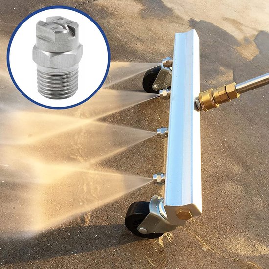 4 Stuks Hogedrukspuitmond Voor Waterbezem En Carrosseriereiniger, 65 Graden, 1,3 Mm Opening Neveluiteinde, 1/4'' Draadverbinding. — afbeelding 3