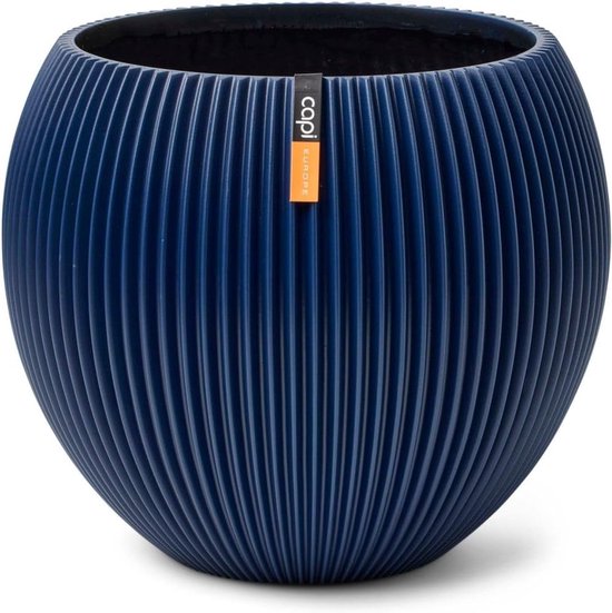 Vaas bal Groove - 10x9 cm - Donkerblauw - Voor binnen en buiten gebruik - SnelShoppen