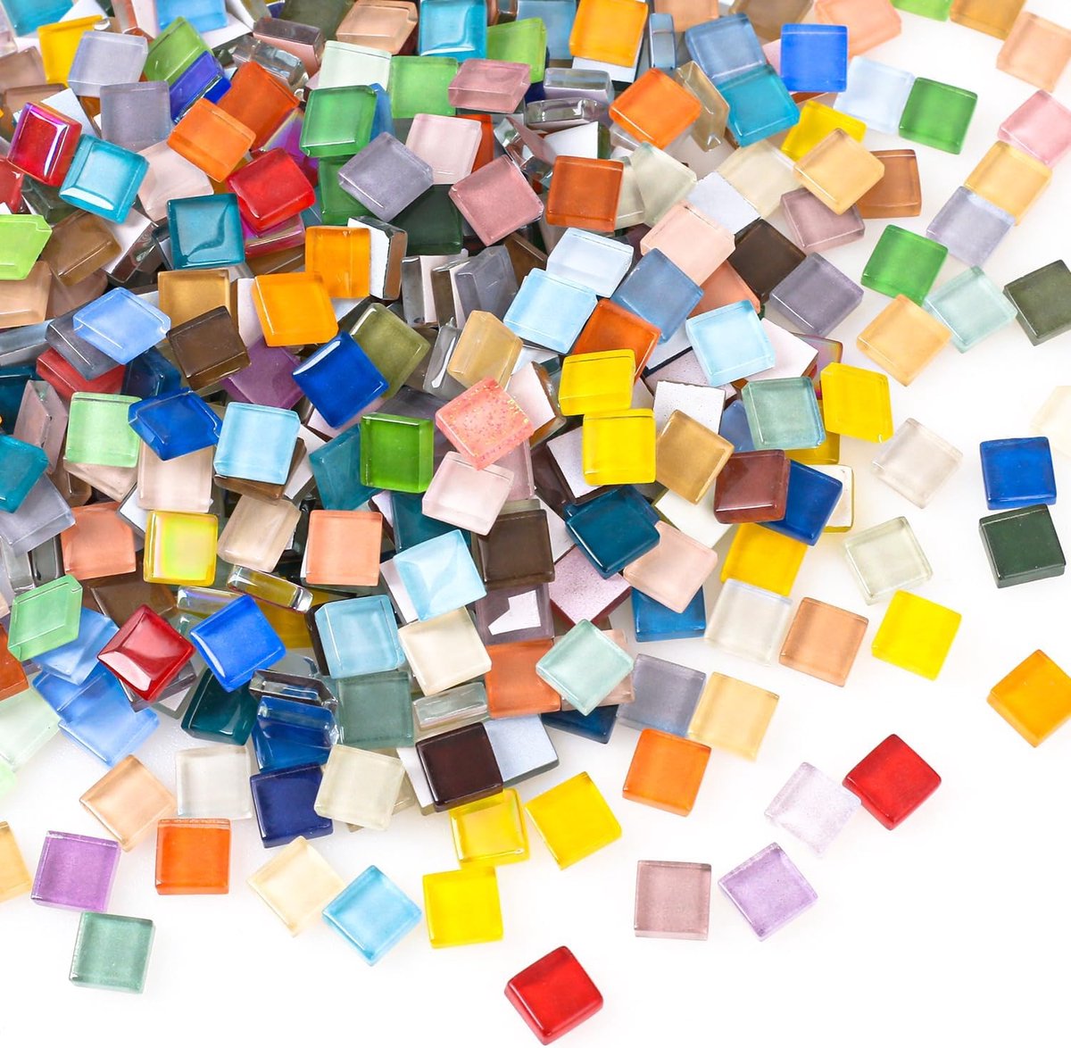 Mozaïekstenen om te knutselen, 900 g, mozaïekstenen, kleurrijke mozaïektegels, mozaïekstenen voor woondecoratie, doe-het-zelf creatief, fotolijst, onderzetters