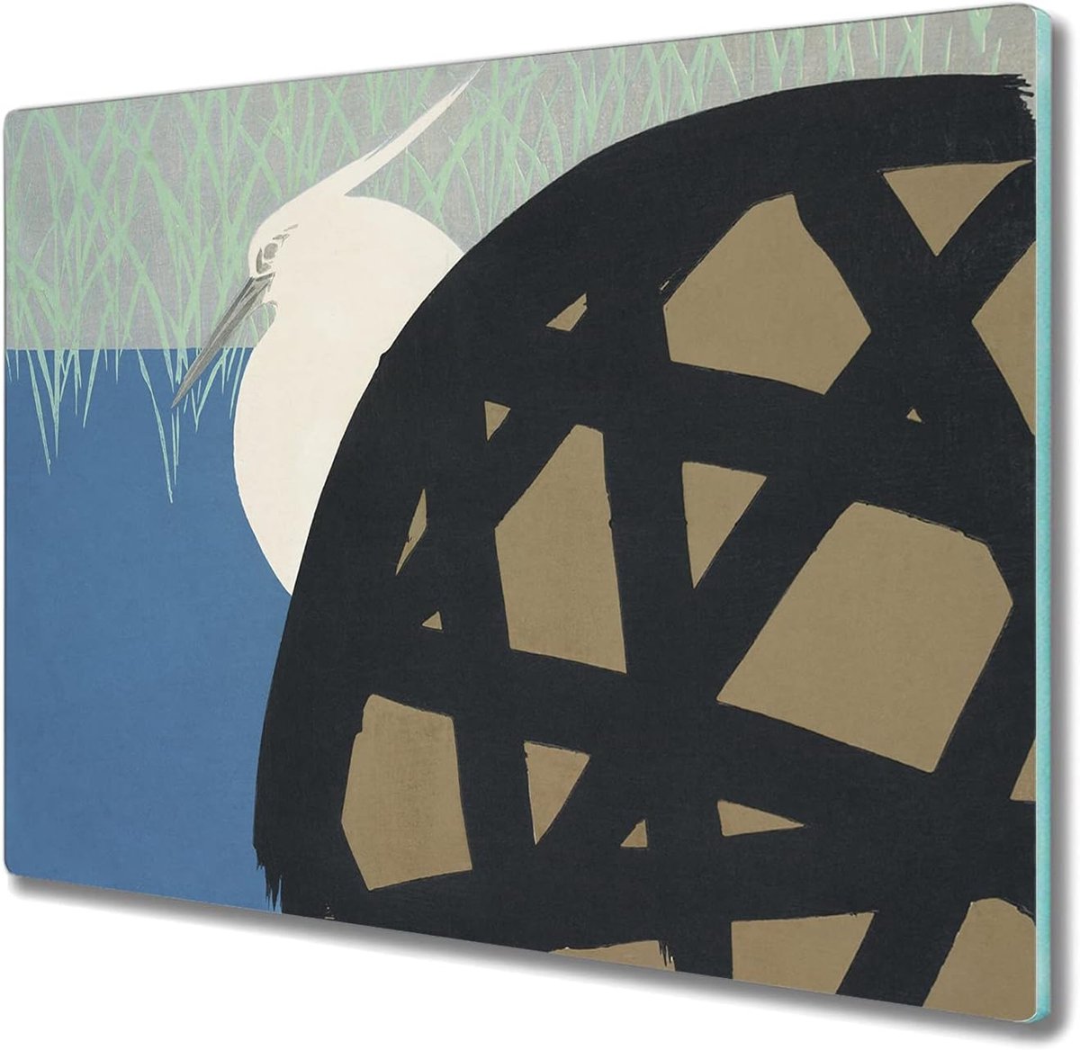 Glazen Snijplank Keukenplank 60x52cm Trancheerplank Kookplaatafdekking Gehard Glas Fornuisafdekplaat - Watervogel