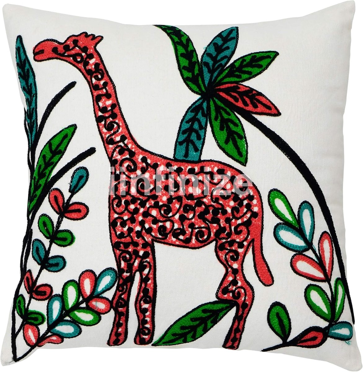 Sierkussenhoes 40x40cm - Traditionele Suzani borduring - Etnische katoen - Perfect voor decoratie - SnelShoppen