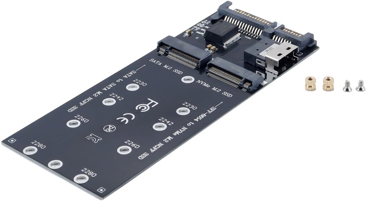 Naar SFF-8654 en NGFF SATA SSD naar SATA 2-in-1 combo-adapter voor moederbord