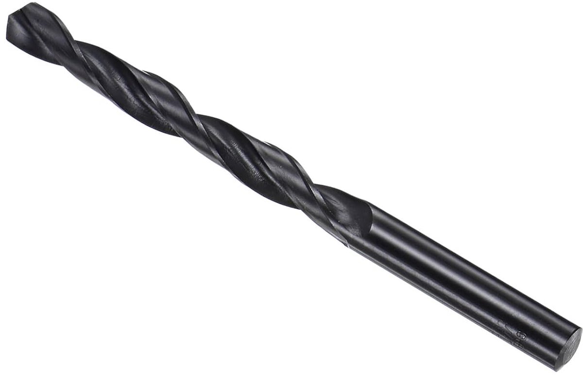 Spiraalboor van hogesnelheidsstaal 6542, diameter 9,8 mm, lengte 133 mm, rechte boorpunt, twist jobber, zwart oxide, voor metaal, kunststof, aluminium