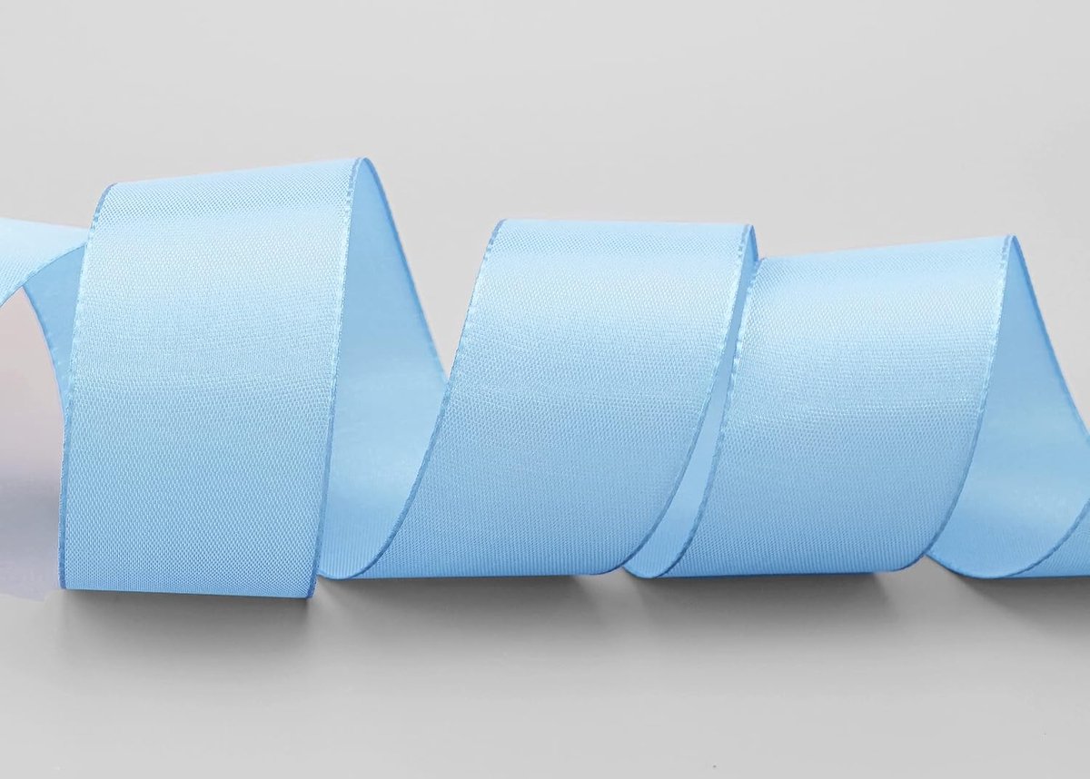 50 m x 40 mm TAFTBAND LICHTBLAUW Blauw Decoratielint Cadeaulint stoffen lint tafeldecoratie bruiloft Pasen lint Visco TAFT kaarten ontwerpen knutselen