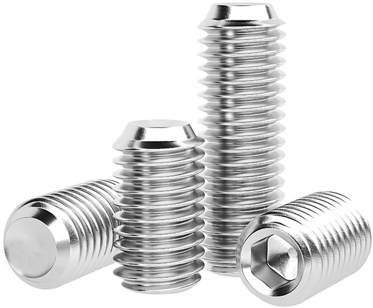 x (6-20 mm) schroeven met binnenzeskant, schroeven zonder kop, schroefdraadschroeven voor machines, metalen schroeven, roestvrij staal, 20 stuks