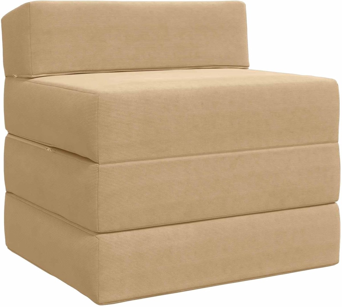 Klapbank, bed, lichtgroen-grijs, 200 x 70 x 15 cm, corduroy, converteerbare loungebank als logeerbed, boneless bank, vloerbank voor woonkamer, slaapkamer 900015