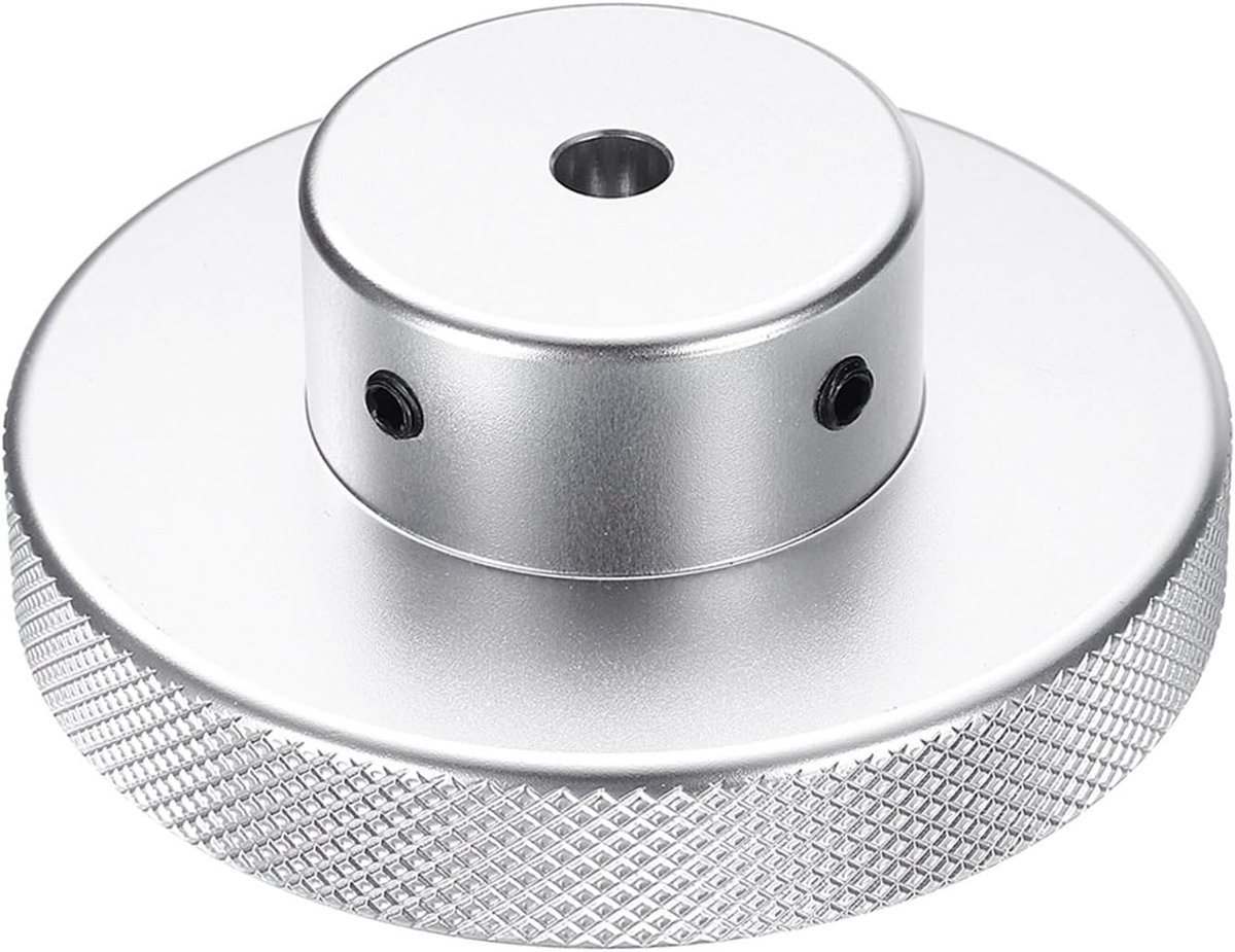 Aluminiumlegering handwiel 80 mm OD 7 mm boring aluminium freesmachine handvat machieedschap handwiel met moersleutel en 2 stuks schroeven, zilverkleurig
