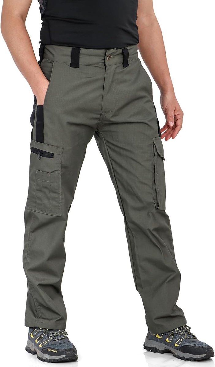 Werkbroek voor heren, met meerdere zakken, cargobroek, gevechtsbroek voor wandelen, casual, outdoor, kamperen
