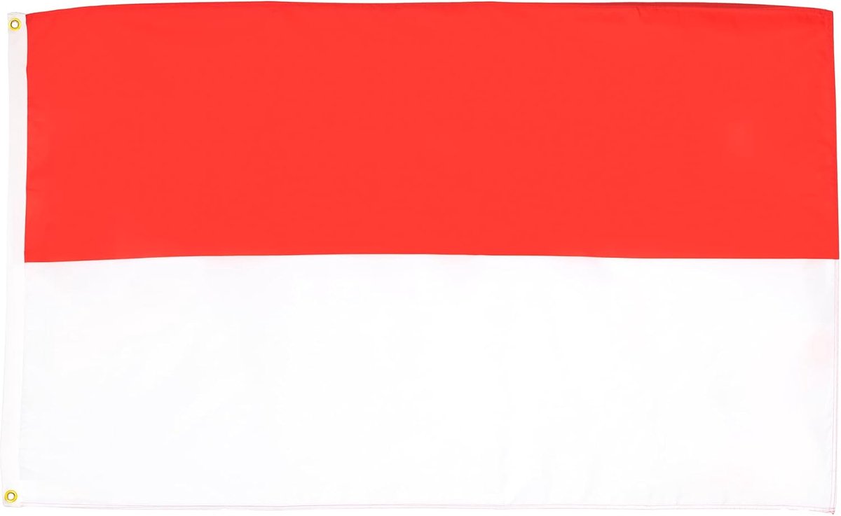 Vlag Monaco 90x60 cm Vlag Monegaskisch Licht Polyester 2 Ringen | Binnengebruik decoratieve vlag dubbel gestikte naden en verstevigde randen met metalen ogen