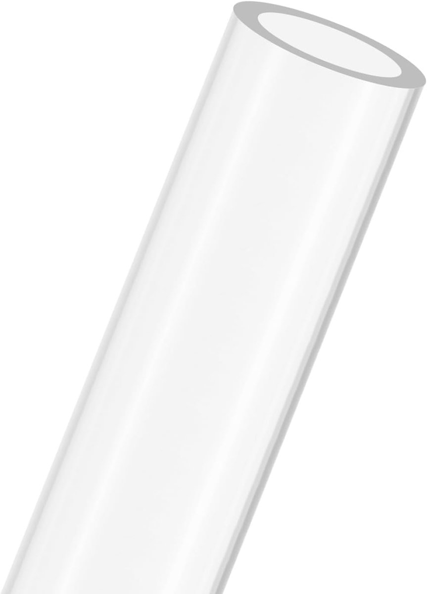 METERXITY 1-Pack Clear Stijve Acryl Pijp, 45mm [1.75"] ID x 55mm [5,5 cm] OD Plastic Ronde Buis voor Waterkoeling Systeem/Lampen/Fonteinen/Aquaria/Display Stand, Acryl Tubing [305mm/12IN]