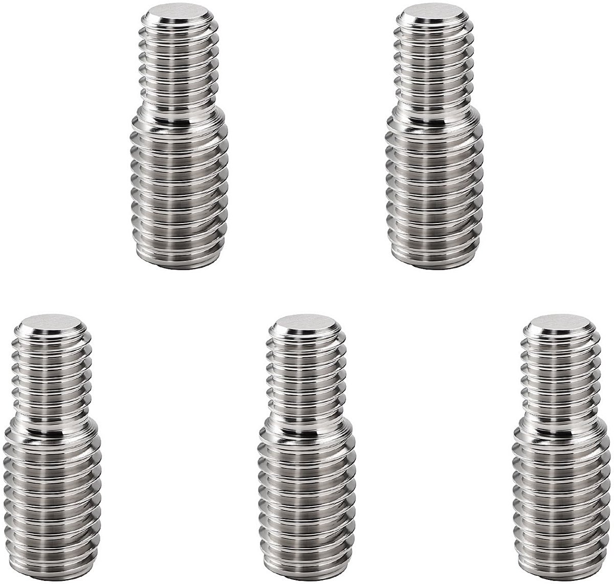 5 Stuks M8x10mm naar M10x15mm Dubbelzijdige Schroefdraadbouten, Roestvrijstalen Stangbouten met Schroefdraadverkleiner, voor Meubelbeslag en Huisreparaties