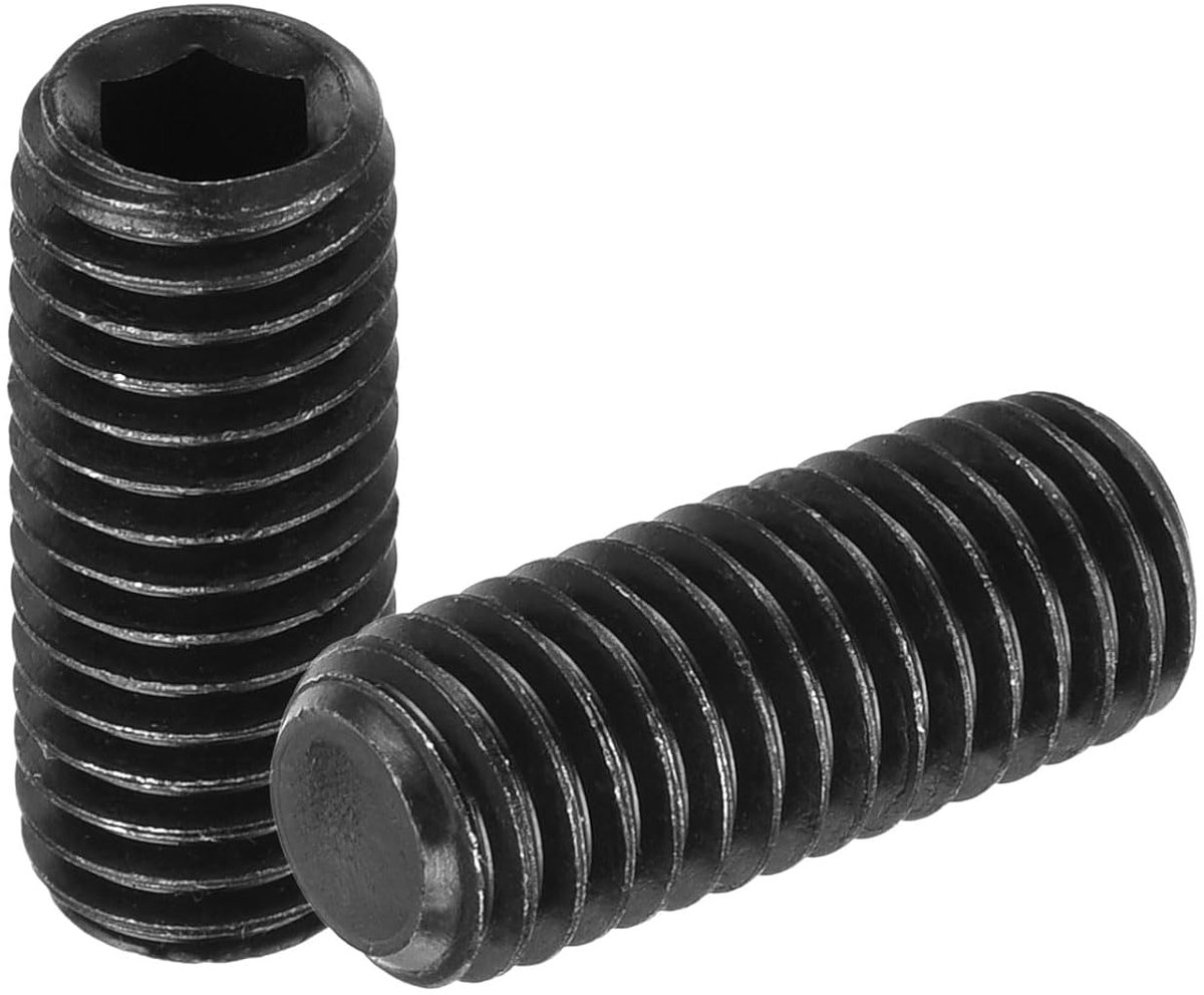 Zeskantige putschroeven, M8 x 20 mm, 304 roestvrij stalen kop, zeskantschroeven, platte punt-putschroef voor deurgrepen, lampreparatie, zwart