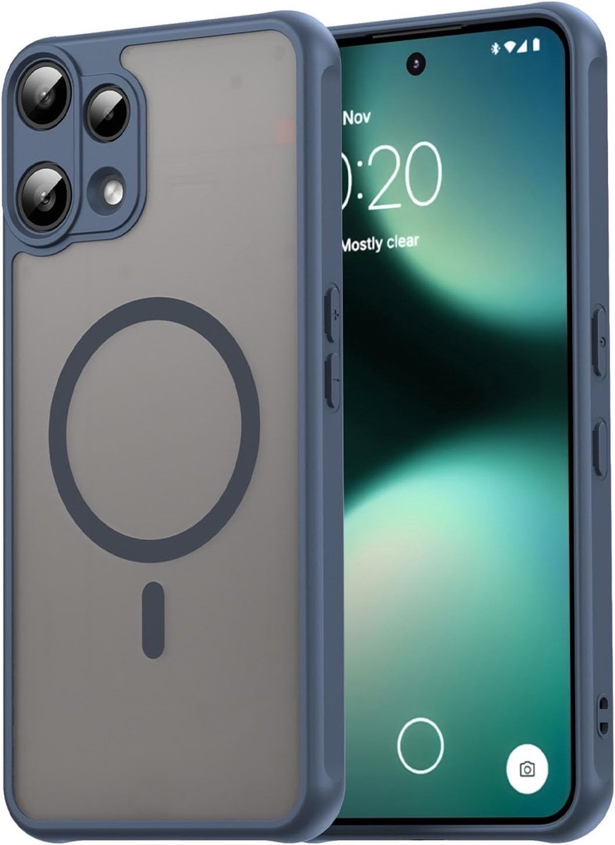 Case for Nothing Phone (3a) Lite, met MagSafe Magnetisch, Ultradunne Doorschijnende Matte Frosted Silky Touch Harde PC Siliconen TPU Bumper Shockproof Cover (Blauw)