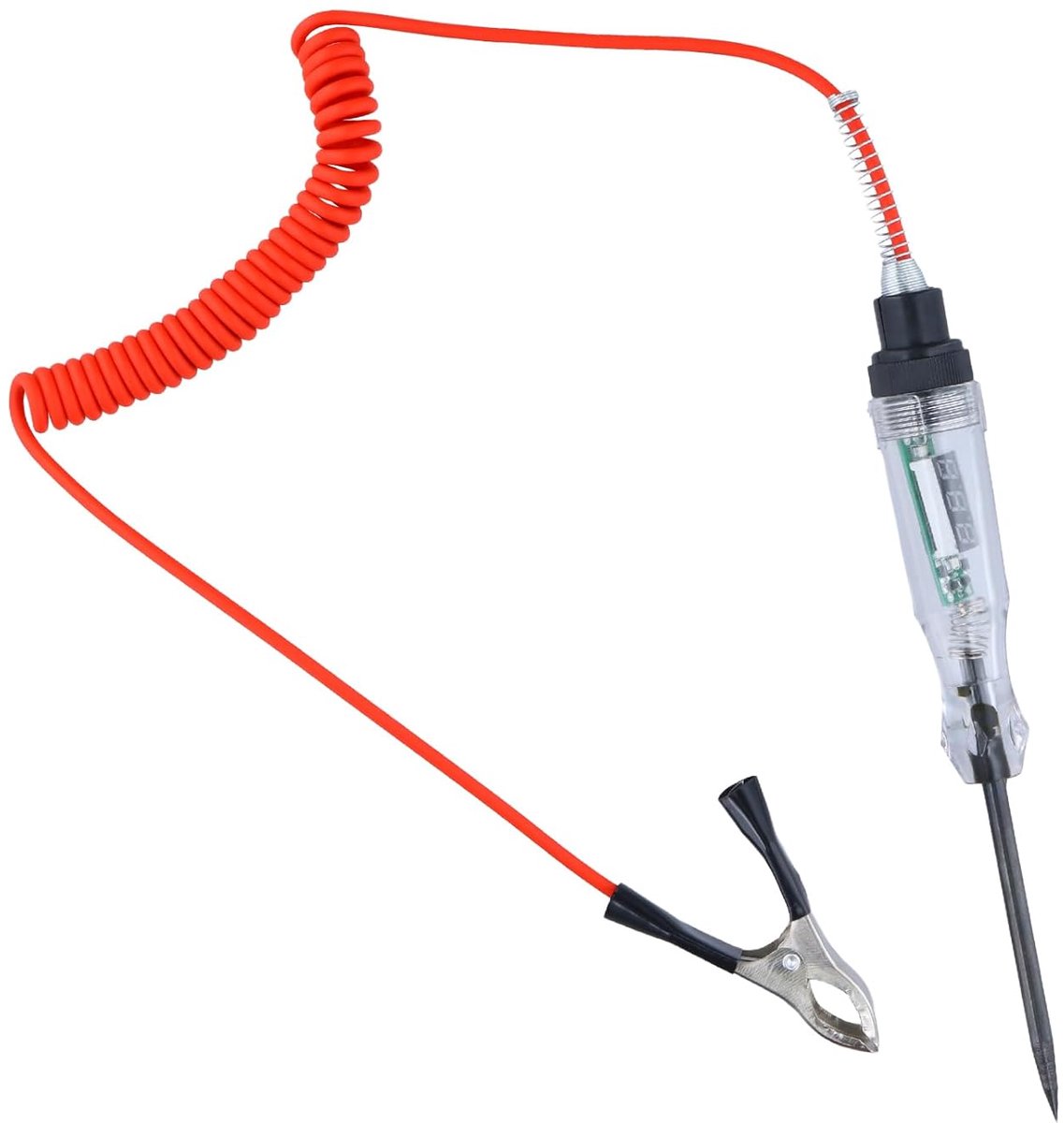 Relaistester voor auto's, pen, spanningstester, 5-120 V, DC, elektrische tester met digitaal led-indicator, intrekbare veerdraad, batterijtester voor auto, auto, vrachtwagen, batterij