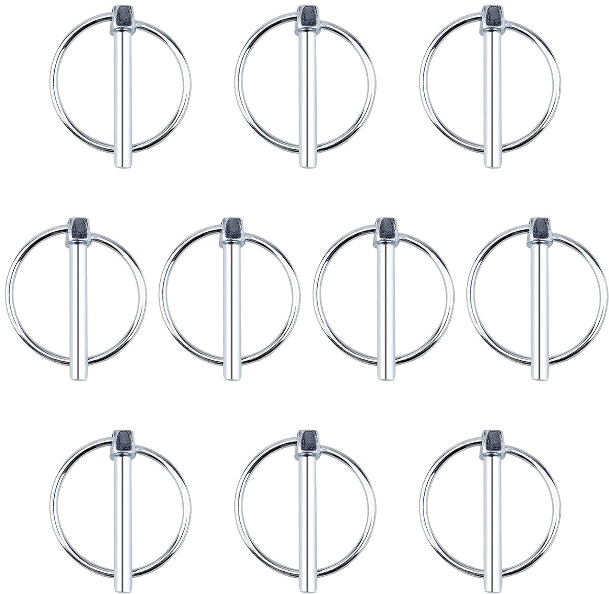 Lynch Pin, 10 STKS Koolstofstaal Trailer Lock Pin Dia 6mm Lynch Behoud Pins Sluitpen Bevestigingsmiddelen voor Track Farm Lawn