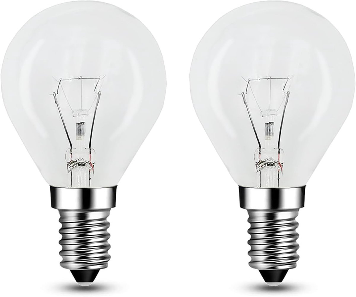 2 stuks ovenlampen E14 dimbaar, G45 lamp tot 300 graden, warmwit 2700 K, Globe E14, 230 V, voor oven, lavalamp, kroonluchter, 2 stuks