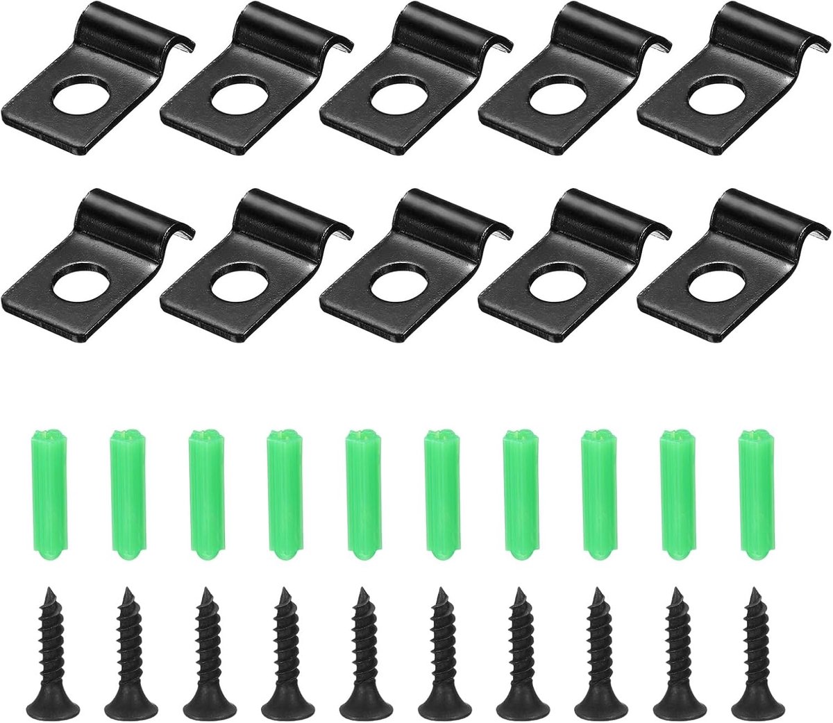 Slangklemmen set 1/8 inch, klemmen van koolstofstaal met een gat voor bevestiging van kabel- en kabelslangen, 50 stuks (3 mm, zwart)