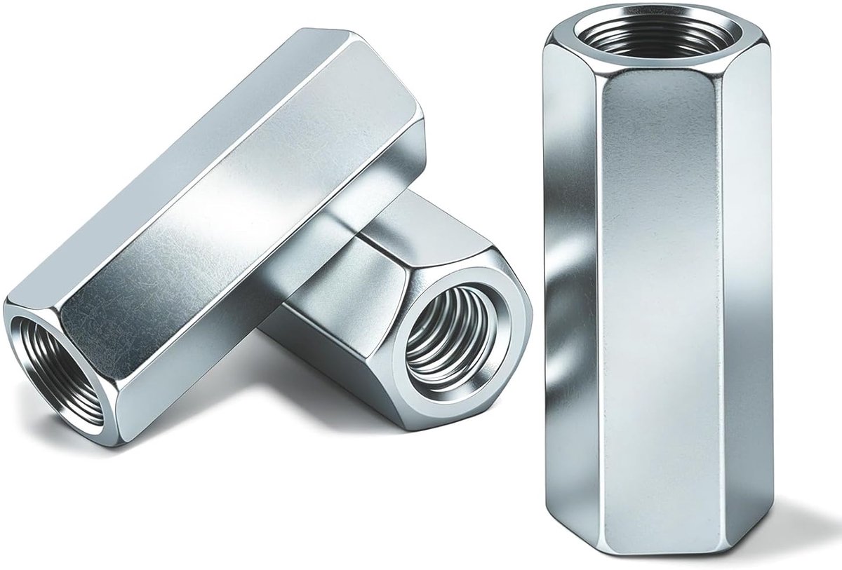 25 stuks lange moeren, M5 x 20 mm, verbindingsmoeren, DIN 6334, verzinkt staal, verlengmoer, zeskantige schroefdraadmof, afstandsmoffen voor kantoorapparaten, huishoudelijke montageschroeven
