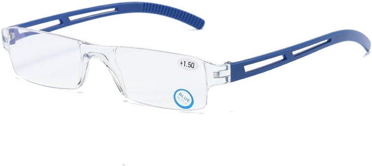 Frameloze leesbril, zichthulp met blauwlichtfilter, anti-blauw licht, leeshulp voor dames en heren