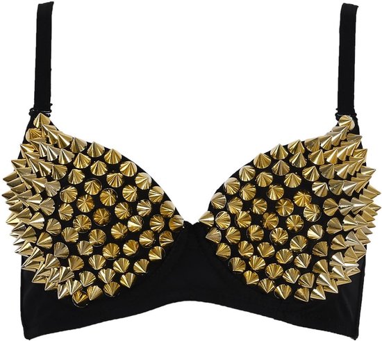 All-Over Spike Rivet Dance BH Metallic Punk Style Nightclub Wear — afbeelding 3