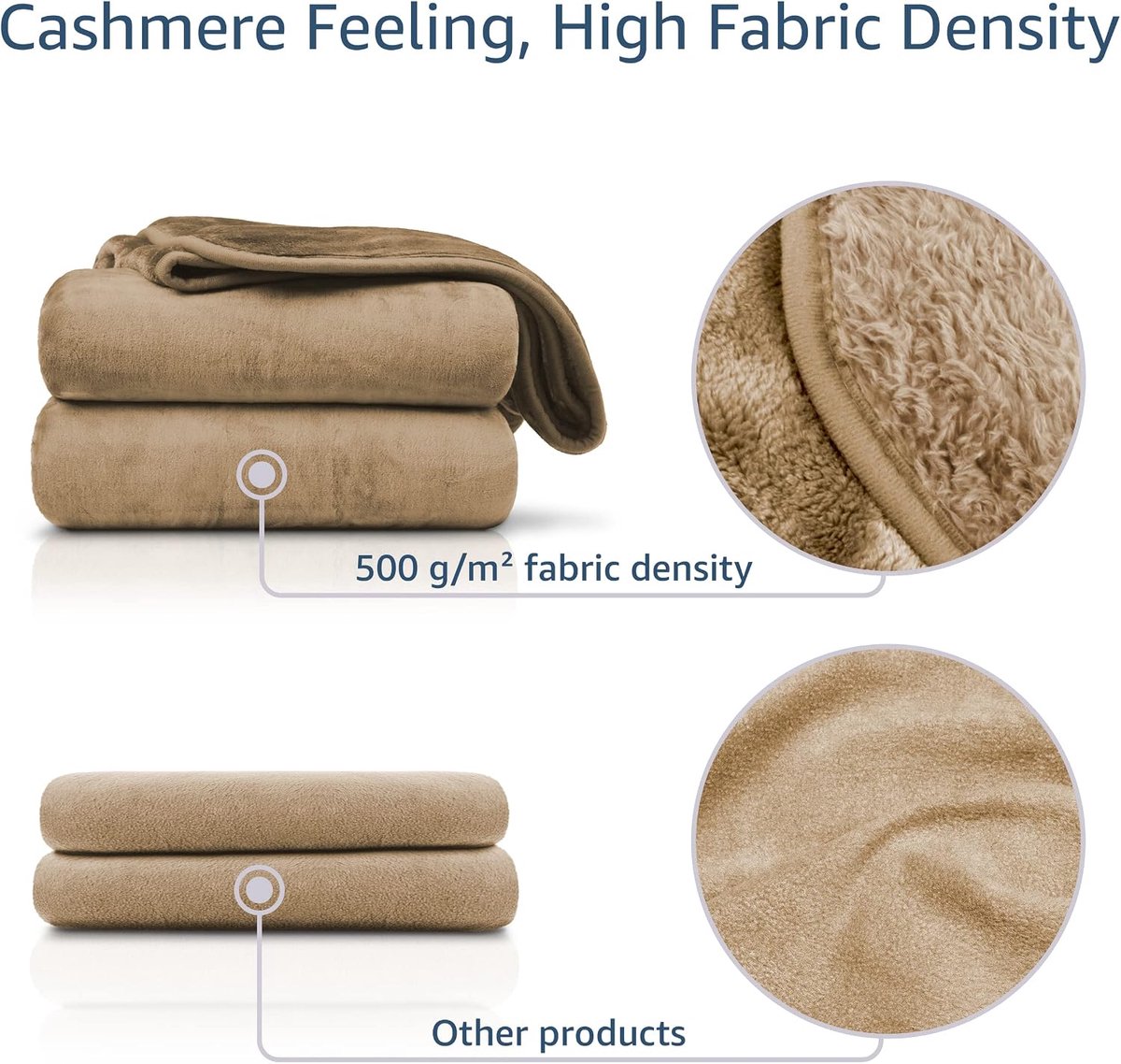 Cuddly blanket 220 x 240 cm - cashmere feeling - taupe - luxe en zacht - ShopVlot
