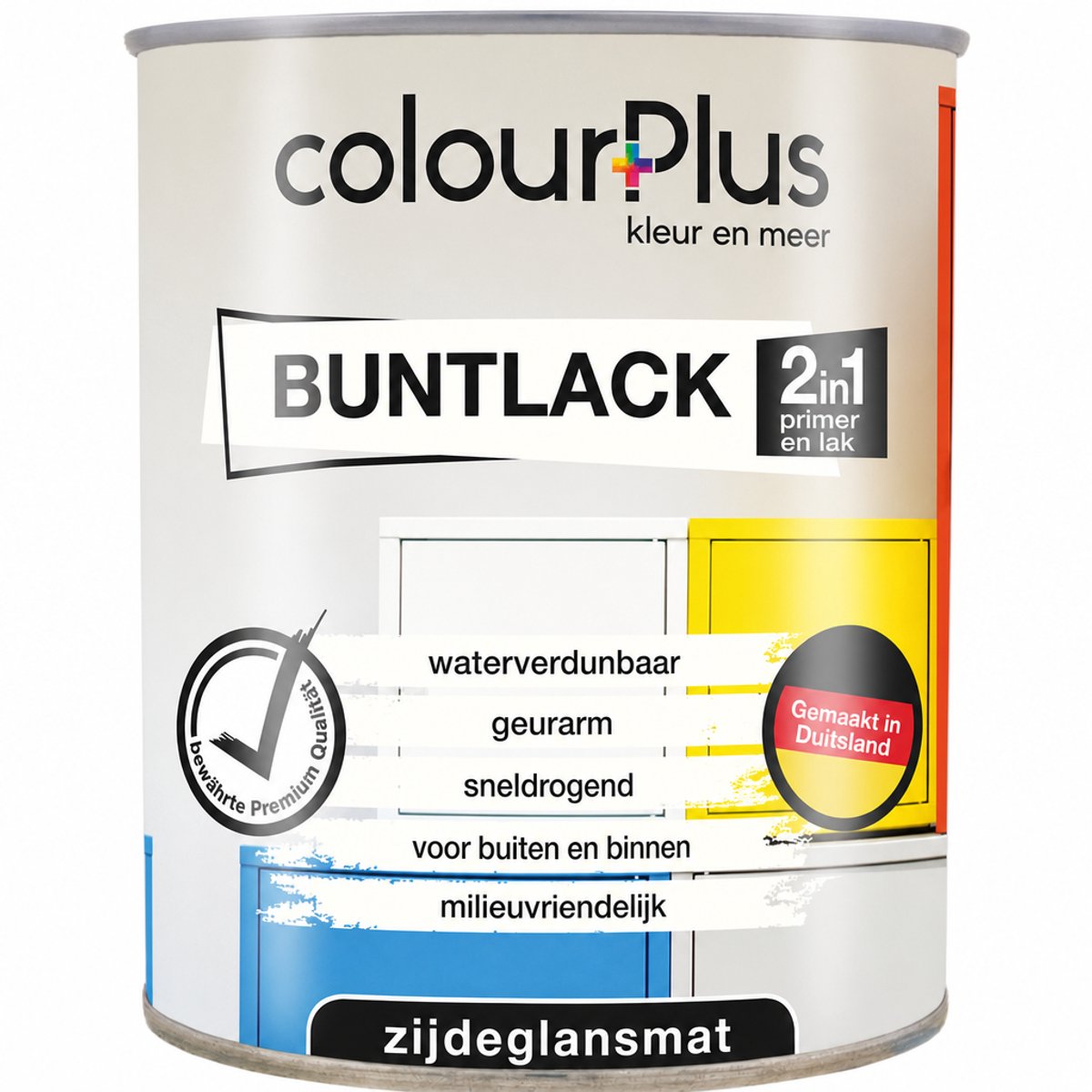 ColourPlus Lakverf - Dekkende Verf - Acrylverf - 2-in-1 - Weerbestendig - Zijdeglans - Geel - 750ml
